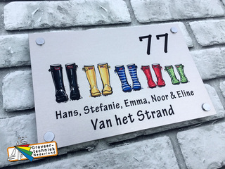 Aluminium naamplaat bedrukt